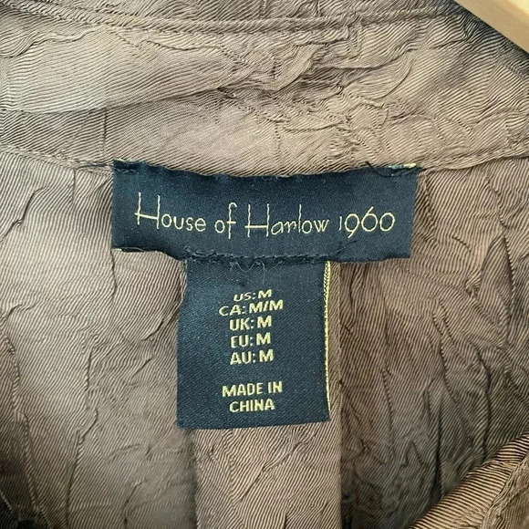 House of Harlow 1960 Women's Textured Long Sleeve Button-Up Shirt - Picture 6 of 7